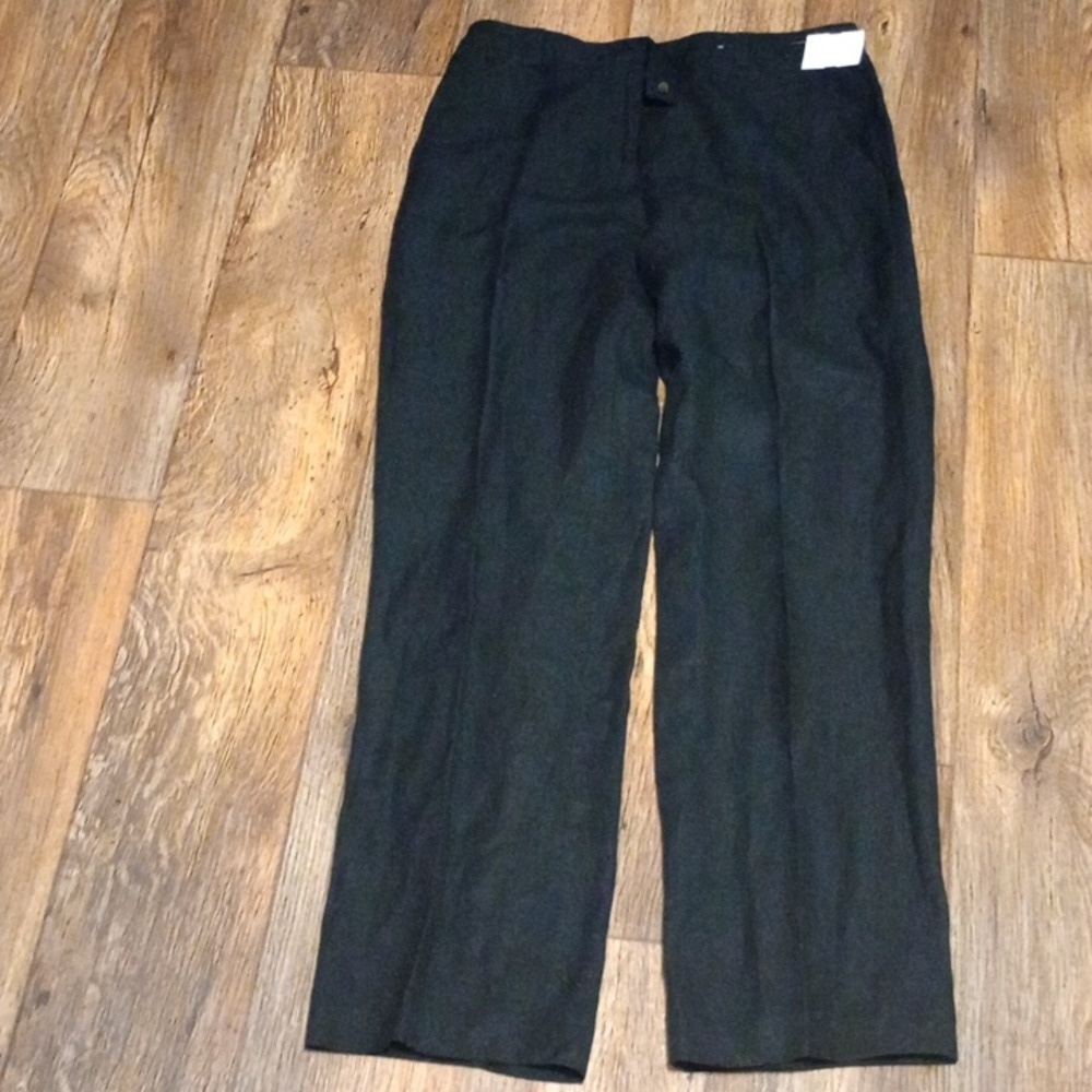 Womens Essential Black Linen Blend Pants Size 6